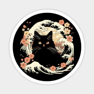 cat kanagawa silhouette Magnet